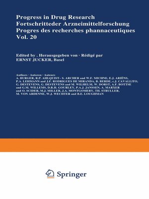 cover image of Progress in Drug Research/Fortschritte der Arzneimittelforschung/Progrés des recherches pharmaceutiques